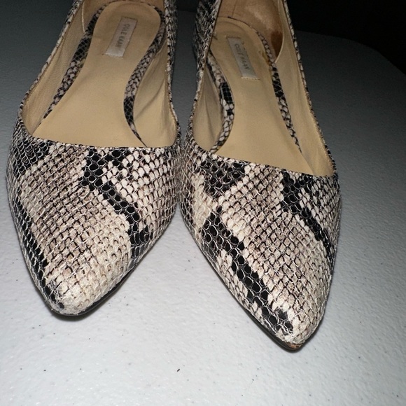 Cole Haan Snakeskin leather wedge pointed toe heels 5.5 office - Picture 5 of 13